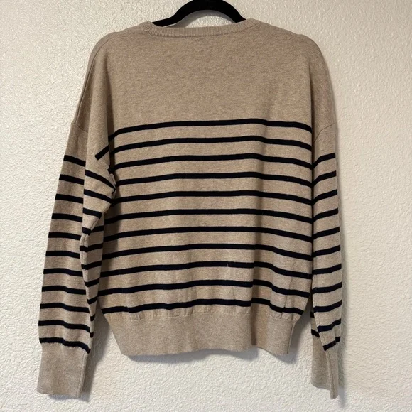 NWOT Jenni Kayne Avery Crewneck Sweater Striped Minimalist Neutral Essentials M - Picture 7 of 7